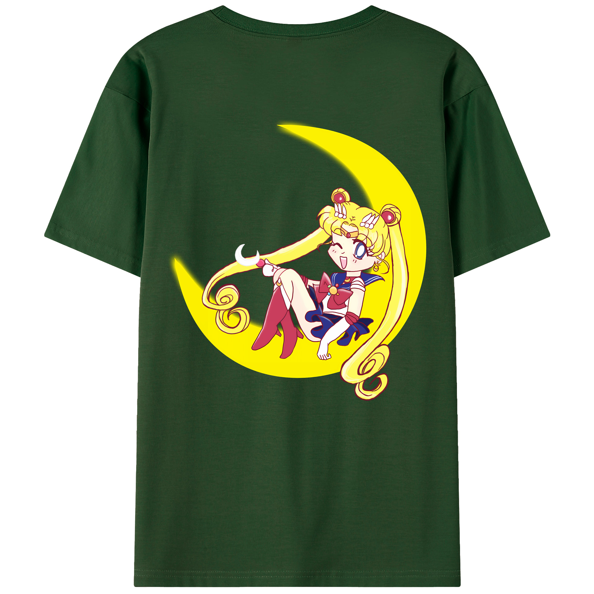 （画像用） 美少女戦士セーラームーン 月野 うさぎ つきの うさぎ Sailor Moon Tsukino Usagi 綿100％半袖Tシャツ（背面プリント）